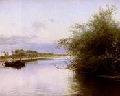 埃米利奥 桑切斯 佩里耶 : Fisherman And Washerwomen By The River